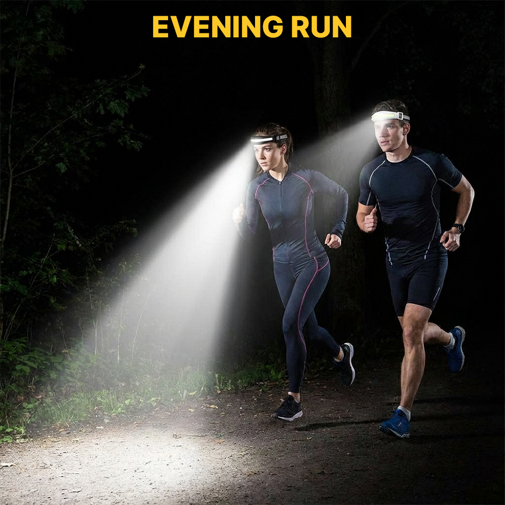 LED Headlamp Rechargeable 2-Pack (Black + White) – 230° Wide Beam COB