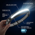 LED Headlamp Rechargeable 2-Pack (Black + White) – 230° Wide Beam COB